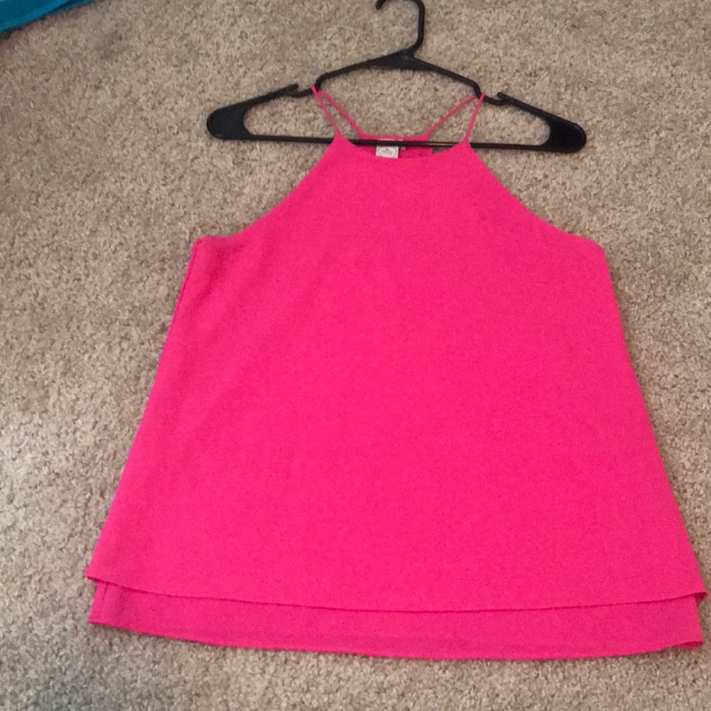 Bright pink layered tank